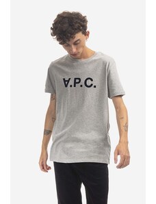 A.P.C. tricou din bumbac VPC Color culoarea gri, cu imprimeu COEZB.H26943-LIGHTGRAYC