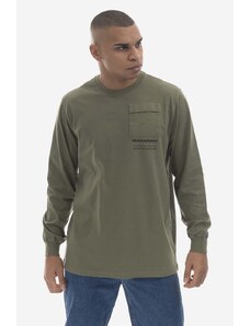 Maharishi longsleeve din bumbac Miltype longsleeve T-shirt culoarea verde, cu imprimeu 7022.OLIVE-OLIVE