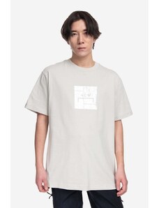 A-COLD-WALL* tricou din bumbac Foil Grid SS T-Shirt culoarea gri, cu imprimeu ACWMTS110-BONE