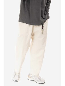 Gramicci pantaloni de bumbac Loose Tapered Pant culoarea bej, lat, medium waist G103.OGT-cream