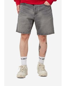 Carhartt WIP pantaloni scurți din denim bărbați, culoarea gri I029209.BLACK.LIGH-BLACK.LIGH