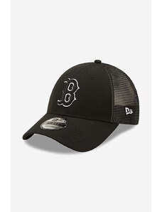 New Era șapcă 940 Trucker Red Sox culoarea negru, cu imprimeu 60240406-black