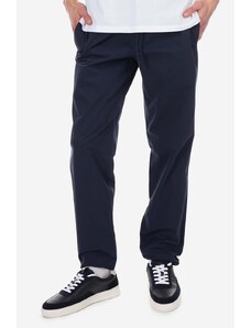 A.P.C. pantaloni de bumbac culoarea bleumarin, drept COGBM.H08354-MARINE