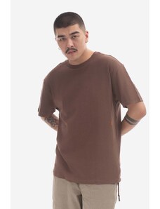 KSUBI tricou din bumbac culoarea maro, uni MPS23TE024-BROWN