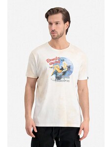 Alpha Industries tricou din bumbac Nose Art T-Shirt culoarea bej, cu imprimeu 106520.300-cream
