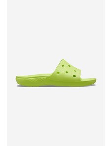 Crocs papuci Classic Slide femei, culoarea verde 206121.LIMEADE-LIME