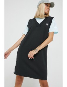 adidas Originals rochie din bumbac culoarea negru, mini, drept HM2134-BLACK