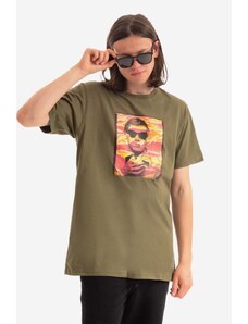 Maharishi tricou din bumbac Warhol Polaroid Portrait T-Shirt OCJ culoarea verde, cu imprimeu 9711.OLIVE-OLIVE