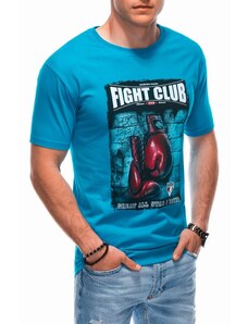 EDOTI Men's printed t-shirt S1861 - light blue