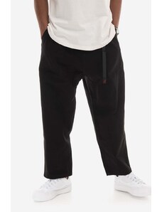 Gramicci pantaloni de bumbac Loose Tapered Pant culoarea negru, lat, medium waist
