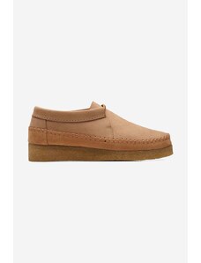 Clarks Originals pantofi de piele întoarsă Weaver culoarea maro, 26172544