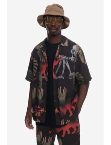 Market cămașă din bumbac Vision Quest bărbați, culoarea negru, cu guler clasic, regular 369000091-001