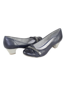 Pantofi dama, Marco Tozzi, 2-22312-24-Albastru-Inchis, casual, piele naturala, cu toc, albastru inchis (Marime: 36)