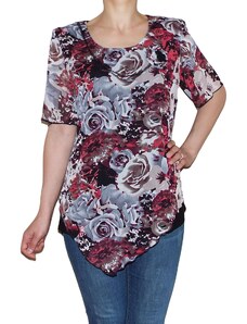 Bluza dama cu imprimeu floral si accesoriu - Virginia Floral