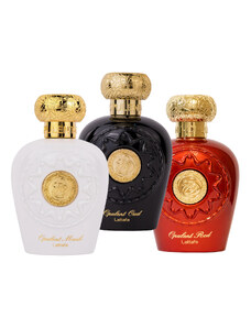 Lattafa Pachet 3 parfumuri best seller, Opulent Musk 100 ml, Opulent Oud 100 ml si Opulent Red 100 ml