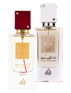 Lattafa Pachet 2 parfumuri, Ana Abiyedh White 60 ml si Ana Abiyedh Rouge 60 ml