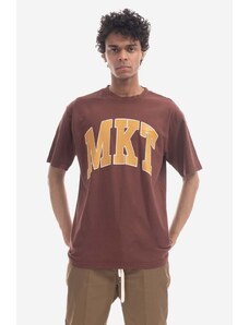 Market tricou din bumbac culoarea maro, cu imprimeu 399001368-brown