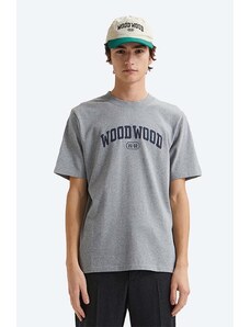Wood Wood tricou din bumbac Bobby IVY T-shirt culoarea gri, cu imprimeu 12135703.2489-GREYMEL