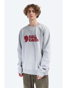 Fjallraven hanorac de bumbac Logo Sweater bărbați, culoarea gri, cu imprimeu F84142
