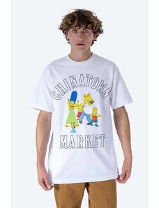 Market tricou din bumbac Chinatown Market x The Simpsons Family OG Tee culoarea alb, cu imprimeu CTM1990346-white