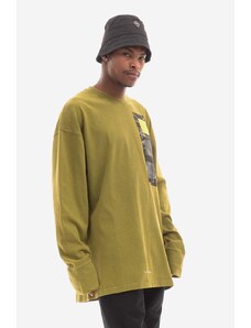 A-COLD-WALL* longsleeve din bumbac Relaxed Cubist LS T-shirt culoarea verde, cu imprimeu ACWMTS098-MOSSGREEN
