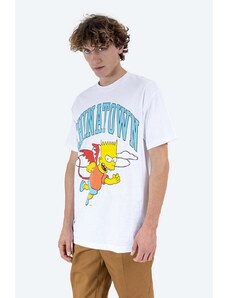 Market tricou din bumbac Chinatown Market x The Simpsons Devil Arc T-shirt culoarea alb, cu imprimeu CTM1990342-white