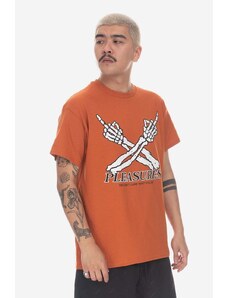 PLEASURES tricou din bumbac Dont Care T-shirt culoarea portocaliu, cu imprimeu P23SP051-WHITE