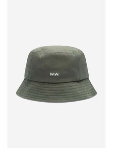 Wood Wood pălărie din bumbac Ossian Bucket Hat 12240817-7083 BLACK culoarea verde, bumbac 12240817.7083-DUSTYGREEN