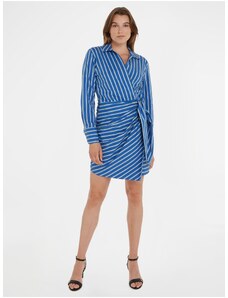Blue Ladies Striped Wrap Dress Tommy Hilfiger - Women