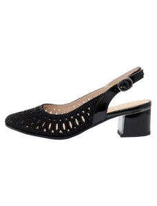 Pantofi dama, Epica, JY1H380-705-081-1100-01-I-Negru, elegant, piele intoarsa, cu toc, negru (Marime: 37)