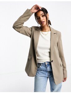 Pull&Bear oversized blazer in taupe brown