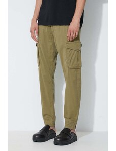 Alpha Industries pantaloni Cotton Twill Jogger bărbați, culoarea verde, cu fit cargo 116202.11-green
