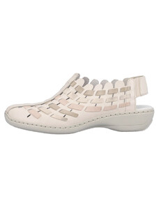 Pantofi dama, Rieker, 413V8-60-Bej, casual, piele naturala, cu talpa joasa, bej (Marime: 36)