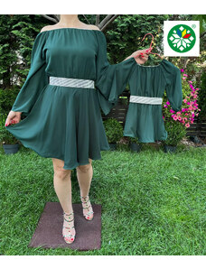 HT Set rochie scurta Ecaterina verde