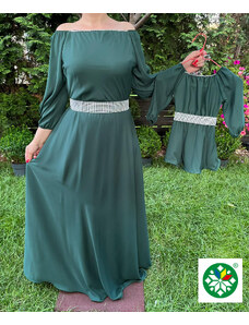 HT Set rochie lunga Ecaterina verde