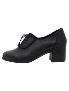 Pantofi dama, Nicolis, 124494-Negru, casual, piele naturala, cu toc, negru (Marime: 40)
