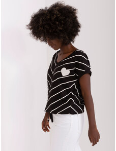 Fashionhunters Black and white striped blouse