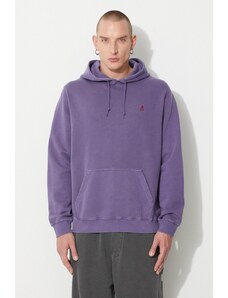 Gramicci hanorac de bumbac One Point Hooded Sweatshirt bărbați, culoarea violet, cu glugă, uni G303.FT-ash