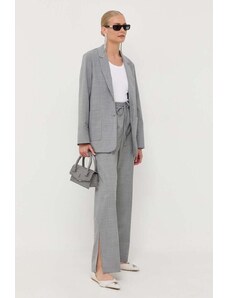 MAX&Co. pantaloni din lana culoarea gri, lat, high waist