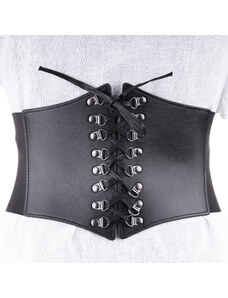 Shopika Centura corset lata din piele ecologica cu siret si elemente metalice