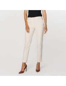 Willsoor Pantaloni formali pentru femei cu model neted, de culoare bej 15451