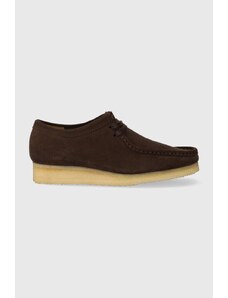 Clarks Originals pantofi de piele întoarsă Wallabee bărbați, culoarea maro, 26156606