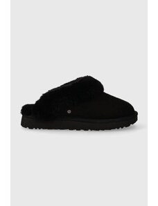 UGG papuci din piele întoarsă Classic slipper II culoarea negru 1130876.BLK-BLK