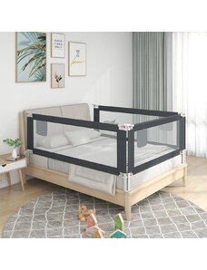 OrlandoKids Balustrada de protectie pat copii, gri inchis, 100x25 cm textil