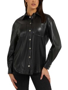 GUESS Cămaşă Ls Carola Faux Leather Shirt W3YH57WF8Q0 jblk jet black a996
