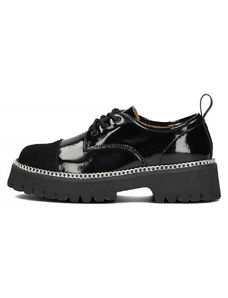 Pantofi dama, Filippo, DP4581-23-BK-Negru, casual, piele naturala, cu platforma, negru (Marime: 40)