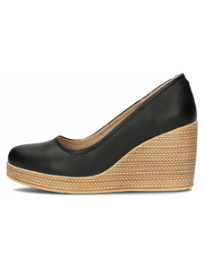 Pantofi dama, Filippo, DP3521-23-BK-Negru, casual, piele naturala, cu platforma, negru (Marime: 40)