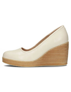 Pantofi dama, Filippo, DP3521-23-BE-Bej, casual, piele naturala, cu platforma, bej (Marime: 40)
