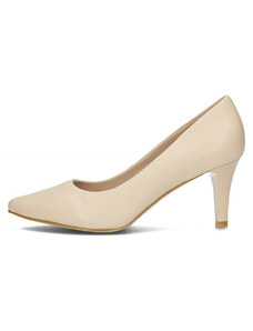 Pantofi dama, Filippo, DP4427-23-BE-Bej, elegant, piele naturala, cu toc, bej (Marime: 40)