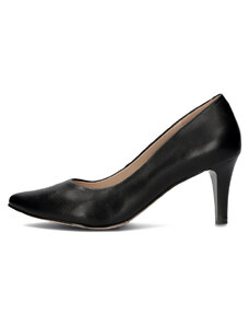 Pantofi dama, Filippo, DP4427-23-BK-Negru, elegant, piele naturala, cu toc, negru (Marime: 40)